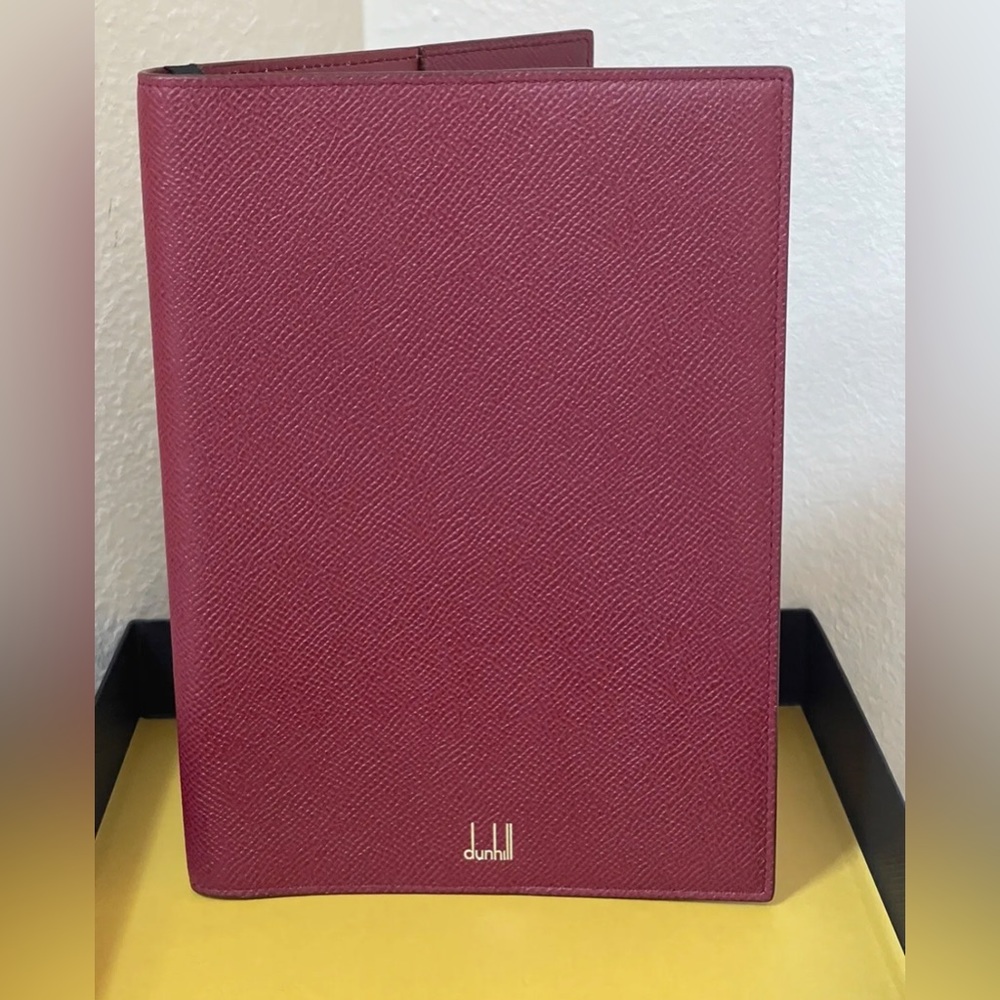 Dunhill leather a5 notebook planner cover w/ box garnet red